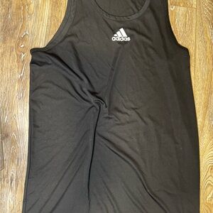 adidas Black Tank Top with White Logo